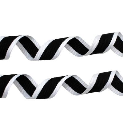 China Sustainable Manufacturers Lead Sales Of Ribbon Apparel Accessories Black And White Striped Ribbon for sale