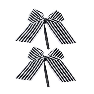 China High Tenacity Factory Customized 2.5cm Black And White Yarn-dyed Ribbon Bow Gift Box Decoration Polyester Packaging Ribbon for sale