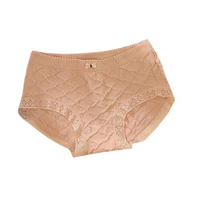 China Factory Size Women's Lace Breathable Seamless Underwear Big Size Bow Healthy Sexy Women's Bubble Triangle Underwear Breathable Panties for sale