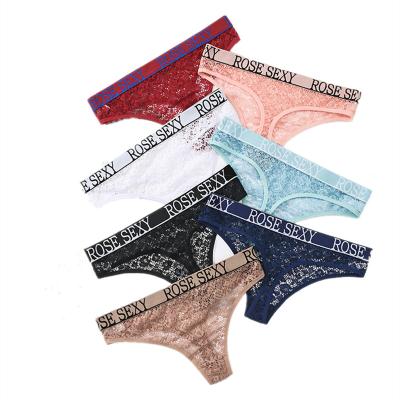 China Transparent Sexy Breathable Underwear Women Crotch Cotton Briefs Soft Hollow Out Panties String Seamless Breathable Thong Lingerie for sale