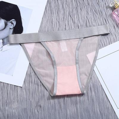 China Thin Thong Panties Women Briefs Mesh Panties See Through Sexy Transparent Panties Wholesale Breathable Lingerie for sale