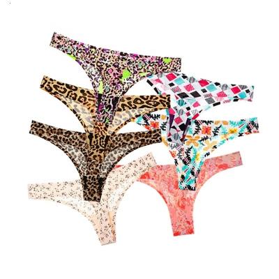 China Antibacterial Women's Panties Ice Silk Seamless Wholesale Thong For Ladies Sports Female T-back Women Underwear for sale