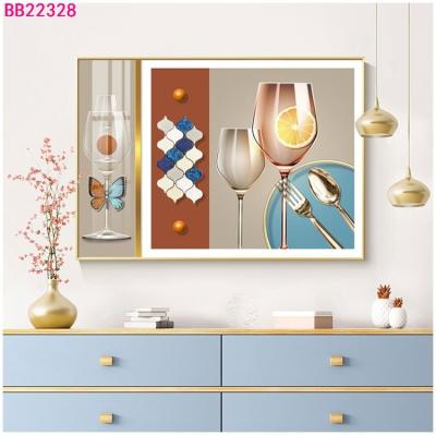 China Fashion Print Painting With Painted Frame For Dining Room Large Sign Painting Picture High End UV Acrylic View For Dining Room for sale