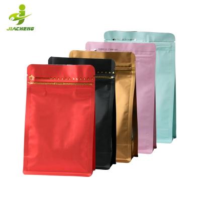 China JIACHENG Moisture Proof Heat Seal 1 Pound Food Packaging Mylar Aluminum Foil Bag Square Gusset Zipper Lock Flat Bottom Plastic Holder Up Pouch With Window for sale