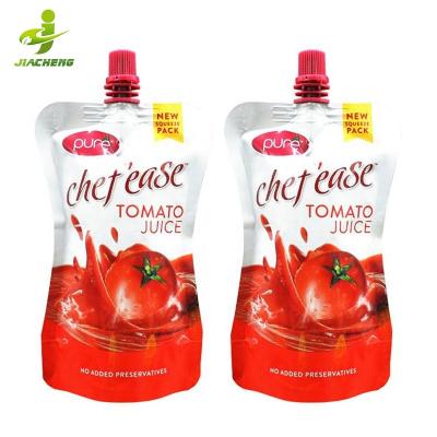 China JIACHENG Moisture-Proof Custom Making Tomato Sauce Packaging Printing Pouches Ketchup Packet Filler Bag Spout Small Standing Pouch for sale