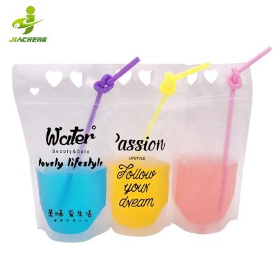 China JIACHENG 32oz 200ml 300ml Custom Moisture Proof Energy Beverage Horizontal Clear Packs Stand Up Drinking Bag Ziplock Drinks Pouch For Juice for sale