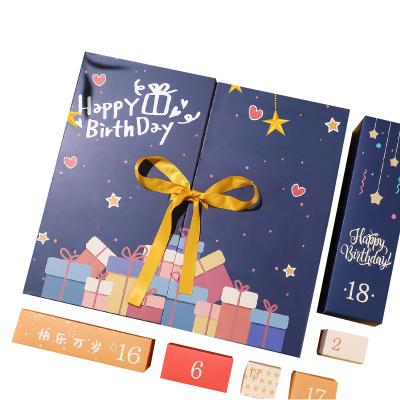 China Recycled Magnetic Luxury Cosmetic Packaging Box Advent Calendar Ribbon Gift Box Custom Materials Christmas For Christmas - for sale