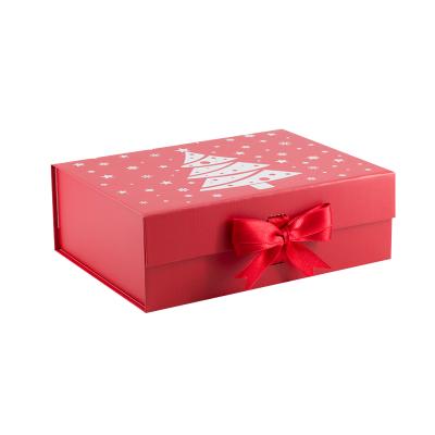 China Recycled Materials Custom Magnet Folding Boxes With Ribbons Luxury Gift Boxes For Gift Packing Packaging Boxes For Christmas for sale