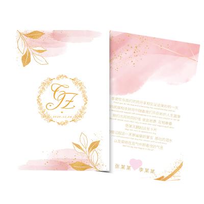 China China Customize Size White Paper Material Wedding Invitations 4C Cards Printing Wedding Invitation Paper Card for sale