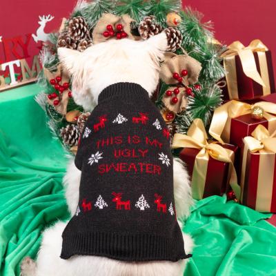 China New Cat Sweater Santa Claus Pet Dog Christmas Warm Clothes High Quality Casual Soft Knitwear Viable Winter for sale