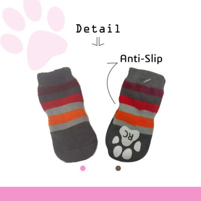 China 4pcs Set Fashion Viable Print High Quality Cotton Anti-skid Dog Socks Shoes Pet Apparel Accessories for sale