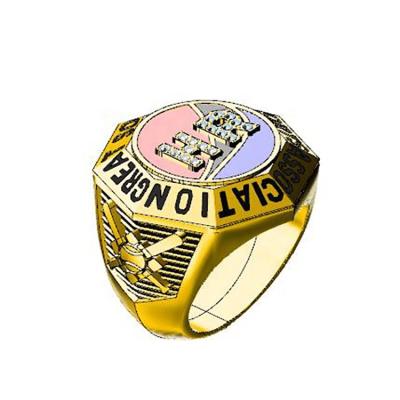 China CLASSIC Custom Logo Popular Style Rhinestone custom stainsteel copper material Championship Ring For Sports Team football basketball baseball for sale