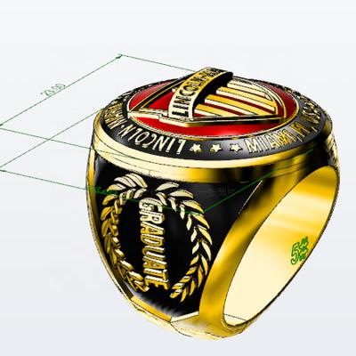 China Custom Sport Jewelry CLASSIC High Quality Fashion Glod Silver Plated Alloy LINCOIN-MARTI Educated Championship Rings for sale