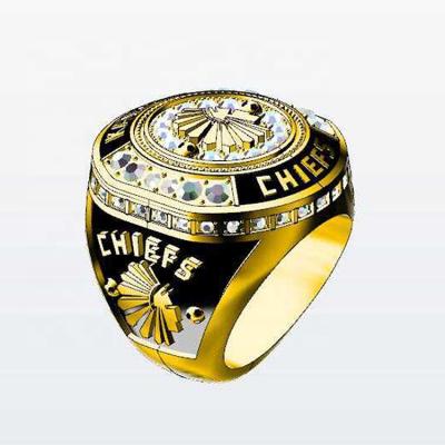 China CLASSIC Custom Soccer Rings Sports Tournament Kaizer Chiefs Football Club Championship Rings For Men for sale