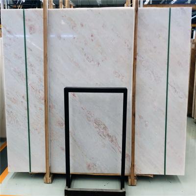 China Traditional Exquisite Natrual White Marble With Pink Veins Rose Rainbow Marble For Marble Office Worktop for sale