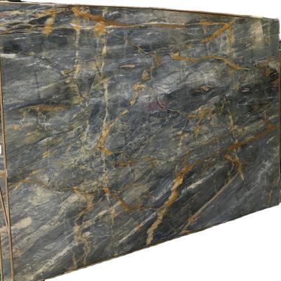 China Italy Traditional High Quality Polished Slabs Pascal Gray With Golden Veins Fior Di Pesco Blue for sale