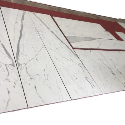 China Top Quality Modern Customized Italy White Marble Snow Statuario Laminated Panels Marble Tiles for sale