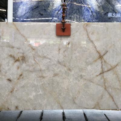 China Modern Home Decor Luxury Natural Stones Hotel Project Wholesale Cristallo Quartzite Stone Slabs for sale