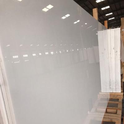 China Modern Pure White Nano Crystallized Stone Slabs Polished Marble Slabs White Stone Countertops for sale