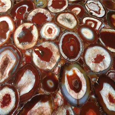 China Red Jade Top Emerald Backlit Quartz Stone Modern Natural Red Semi-precious Agate Stone Table from Ctafts for sale