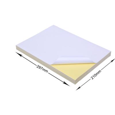 China Adhesive Sheet A4 Size Label Paper Sticker Glossy Or Matte Backside Yellow Type For Inkjet Or Laser Printing A4 (210mm*297mm) for sale