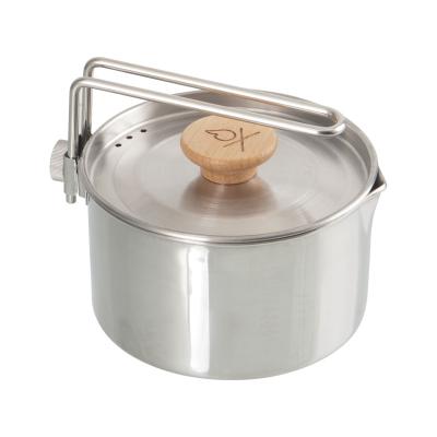 China Removable handle 304 stainless steel camping pot with removable handle high quality travel increasing picnic cookware for sale