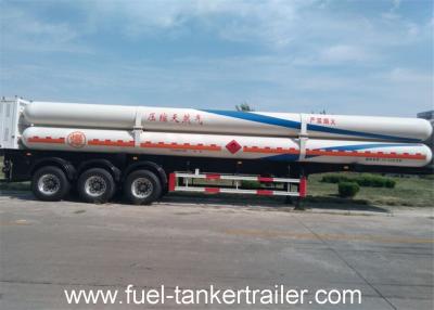 China Gas Long Tube CNG Tank Trailer 10T BPW axle With Walking structure for sale