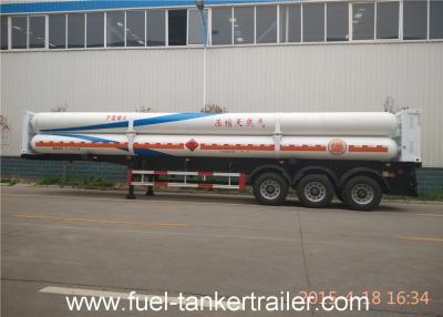 China 8 Tubes 3 - Axle CNG Tank Trailer with Mechanical / Air Suspension for sale