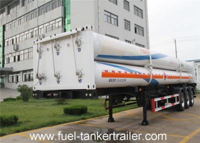 China 3 Axle 25.02 CBM 6 / 9 Tube CNG Tank Trailer Truck with Cylinder and connecting device for sale