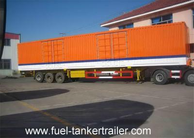 China 3 Axle Dry Van Cargo Box Enclosed Trailer / Curtain side semi trailer for sale