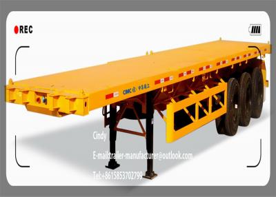 China 3 Axle 40ft Extendable Flatbed Semi Trailer For Loading Containers for sale