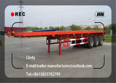 China 40 Foot Heavy duty flatbed trailer Truck With Container Twist Locks for sale