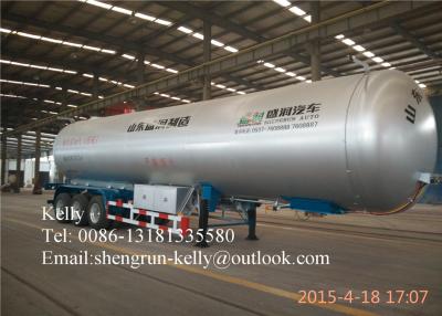 China Gas delivery LPG Semi Trailer Truck , FUWA 13 Ton Tri Axle Liquid Tank Trailers for sale