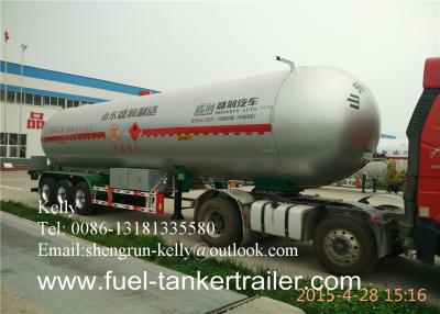 China Gas delivery LPG Semi Trailer Truck , FUWA 13 ton Tri axle liquid tank trailers for sale