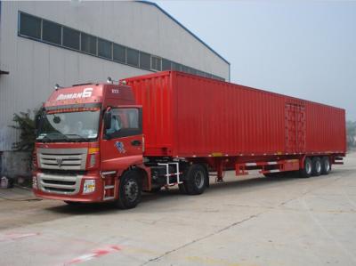 China Strong Semi Box / Bulk / Van Cargo Truck Trailer , Q345B steel 24ft box truck for sale