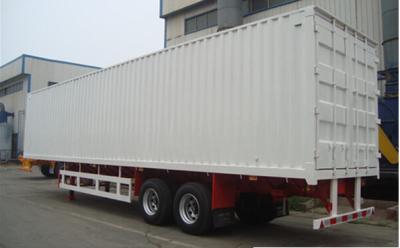 China Two / Tri axle flatbed / gooseneck Box Van Truck Trailer with 40T - 60T Loading capacity for sale