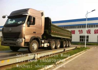 China Green 3 Axle Dump Semi Trailer Sand Stone Transpory Tipper Semi - Trailer for sale