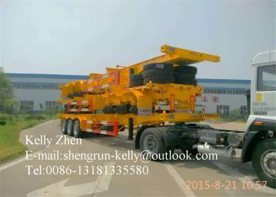 China 20ft / 40ft Frame Skeletal Container Semi Trailer Chassis With 12 Sets Twist Locks for sale