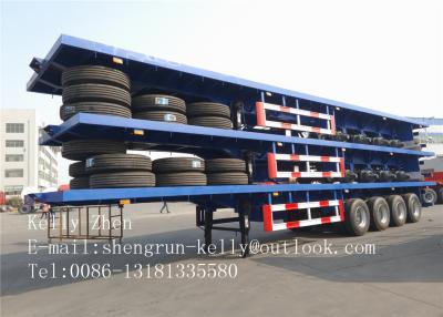 China Tri - Axle 20 Feet Semi Container Trailer , 40ft Flatbed Semi Trailers for sale