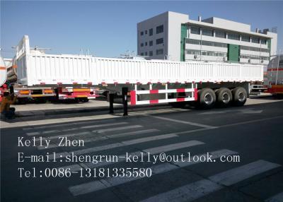 China Drop Side Trailer / Side Wall Open Bulk Cargo Transport Semi Trailer for sale