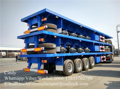 China 40 Ft 60 Ton Flatbed Semi Trailer With 4 Axles , Storage Container Trailer for sale