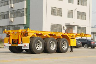 China Tri Axle 40ft Container Trailer Chassis Flatbed Semi Trailer Chassis for sale