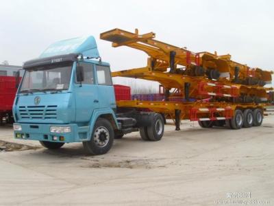 China High End Flatbed Semi Trailer Container Trailer Chassis Tank Container Chassis for sale