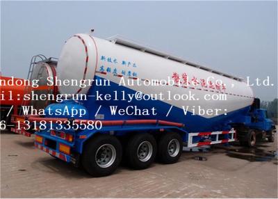 China Tri-axle V shape Cement Bulker Semi tanker Trailers , bulk tank truck for sale