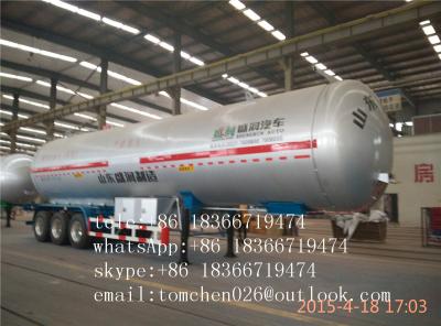 China Butane / Propane / Fuel Tanker Semi Trailer , 3 Axles LPG / Oil Tank Truck for sale