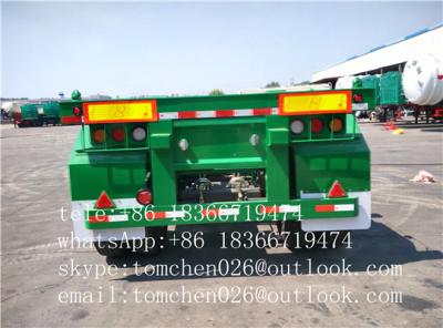 China 3 Axle 40ft Flatbed Skeleton Container Semi Trailer For Shipping Container for sale