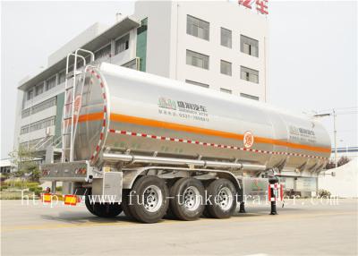 China Aluminum alloy  3 axle  fuel tanker semi trailer / liquid tank trailers for sale