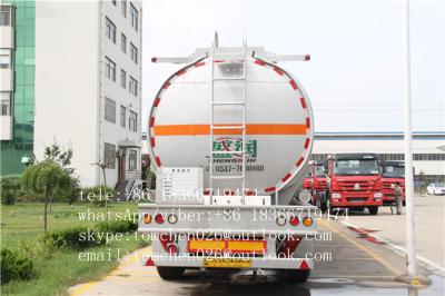 China 3 Axle 45000 Liters Aluminum Alloy Liquid liquid tank trailers / milk tanker trailer for sale