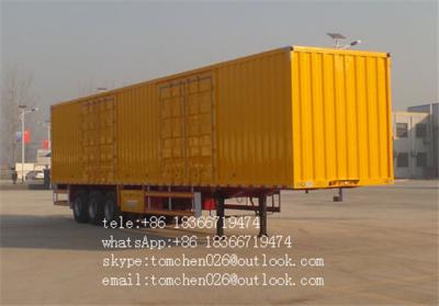 China Dry Cargos Transport Box Semi Trailer , Van Type cargo truck trailer for sale