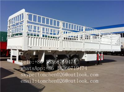 China Heavy duty Cargo  Side Wall Trailer / Tri-axle Flatbed Semi Trailer for sale